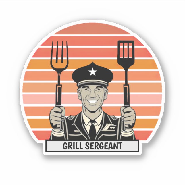 Adesivo Sargento CHURRASCO Grill (Frente)
