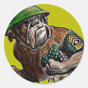 Adesivo Sargento Rover do soldado de cão do buldogue de