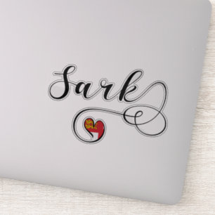 Adesivo Sark Flag Heart, Ilhas do Canal