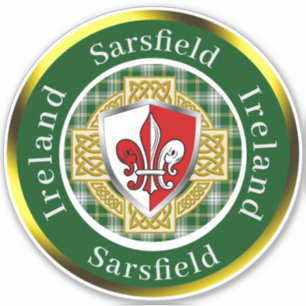 Adesivo Sarsfield Irish Shield/Celtic Cross Personalizado