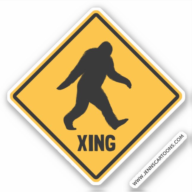 Adesivo Sasquach Road Xing Silhouette - Passagem Bigfoot (Frente)