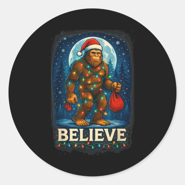 Adesivo Sasquatch Christmas Lights Holiday Believe  (Frente)