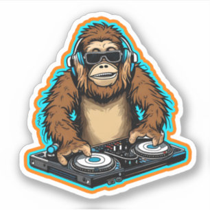 Adesivo Sasquatch DJ Vinyl