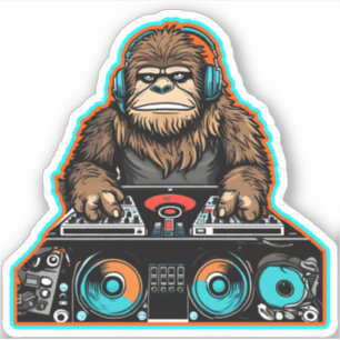 Adesivo Sasquatch DJ Vinyl