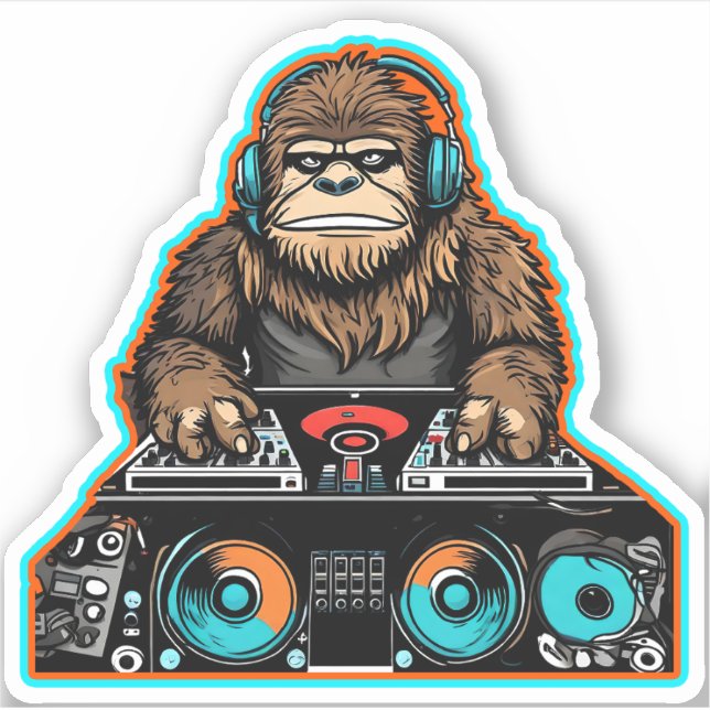 Adesivo Sasquatch DJ Vinyl (Frente)