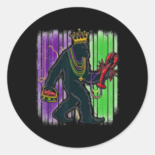Adesivo Sasquatch Mardi Gras Pé Grande Homens Engraçados C