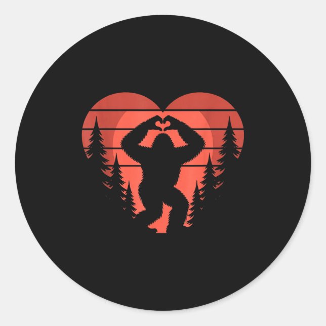 Adesivo Sasquatch Valentine's Day - Bigfoot Heart Sungles  (Frente)