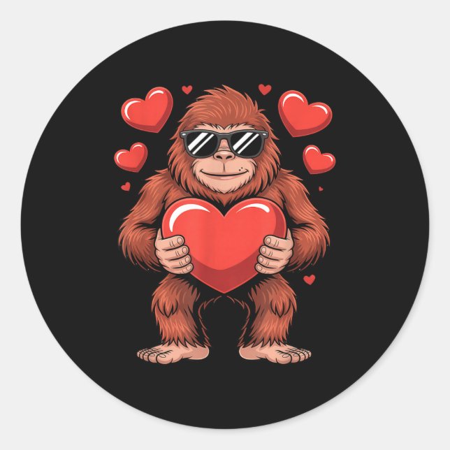 Adesivo Sasquatch Valentine's Day - Bigfoot Heart Sungles  (Frente)