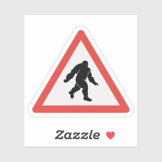 Adesivo Sasquatch Yeti Road Sign Cryptozoology (Folha)