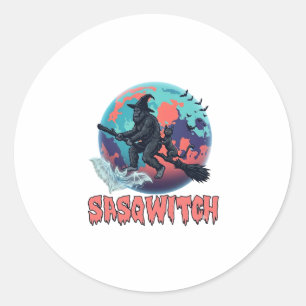 Adesivo Sasqwitch Pé Grande Vassoura de Bruxa Gato Preto L