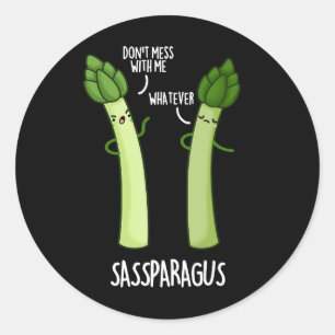 Adesivo Sassparagus Funny Asparagus Vegetable Pun Dark BG