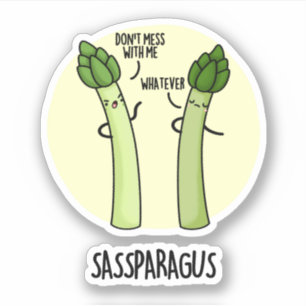 Adesivo Sassparagus Funny Asparagus Vegetal Pun