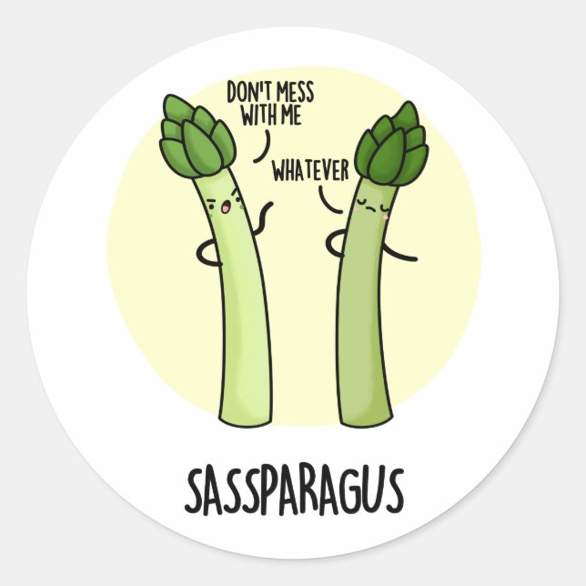 Adesivo Sassparagus Funny Asparagus Vegetal Pun (Frente)