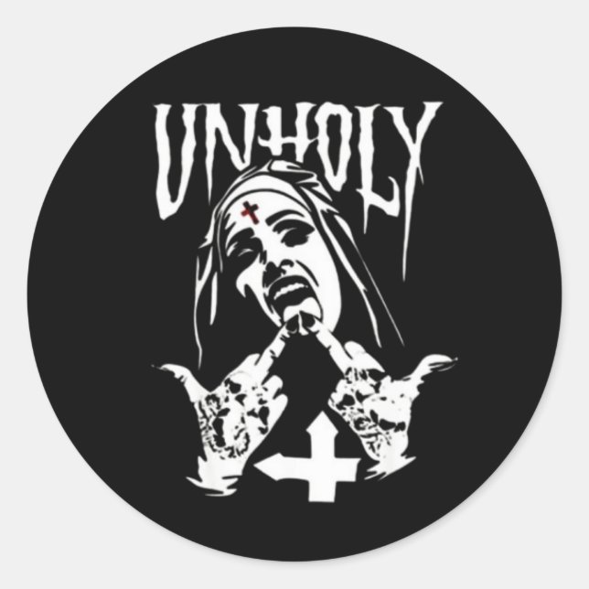 Adesivo Satanic Nun Tattoos Unholy (Frente)