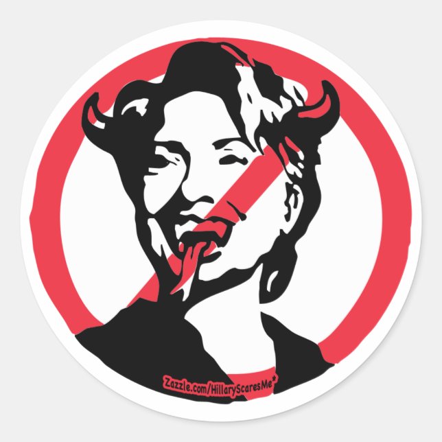 Adesivo Satin Hillary Anti-Hillary Sticker (Frente)