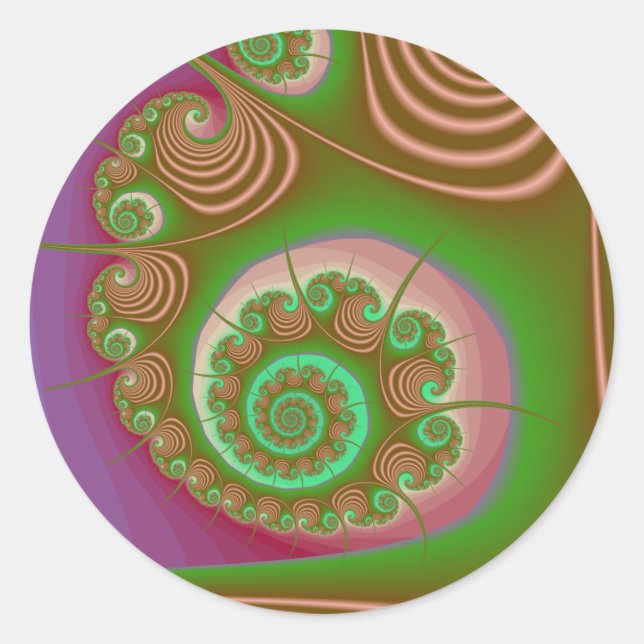 Adesivo Satin Seashell Spiral Fractal (Frente)