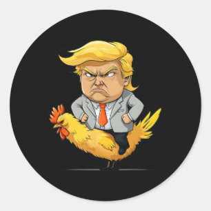 Adesivo Sátira de Jockey de Frango Trump - Humor Político