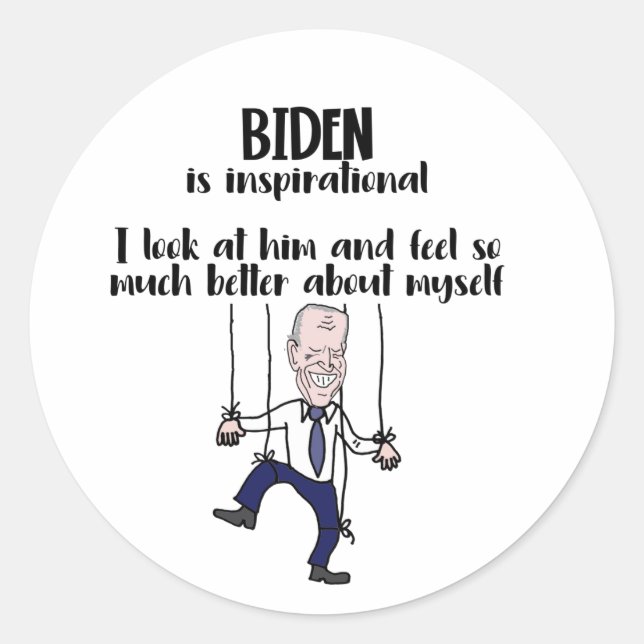 Adesivo Sátira Inspiracional Engraçado anti-Biden (Frente)