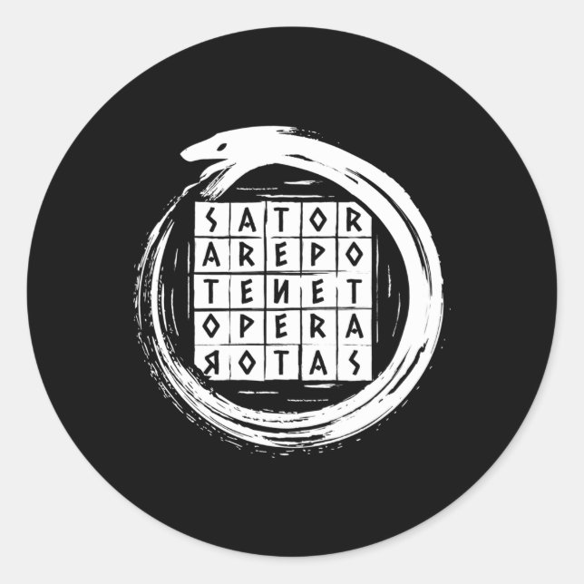 Adesivo Sator Rotas Square Ouroboros Uroboros (Frente)