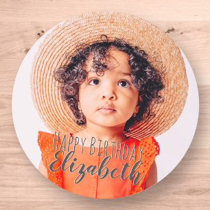 Adesivo Saudação de Aniversário de Foto Personalizada S