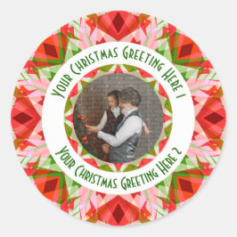 Adesivo Saudação de Foto de Diversão Vermelha Jolly da Est