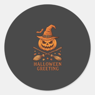 Adesivo Saudação de Halloween Abóbora Chapéu de Bruxa Vass