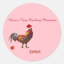 Adesivo Saudação de Natal de Frango Divertido