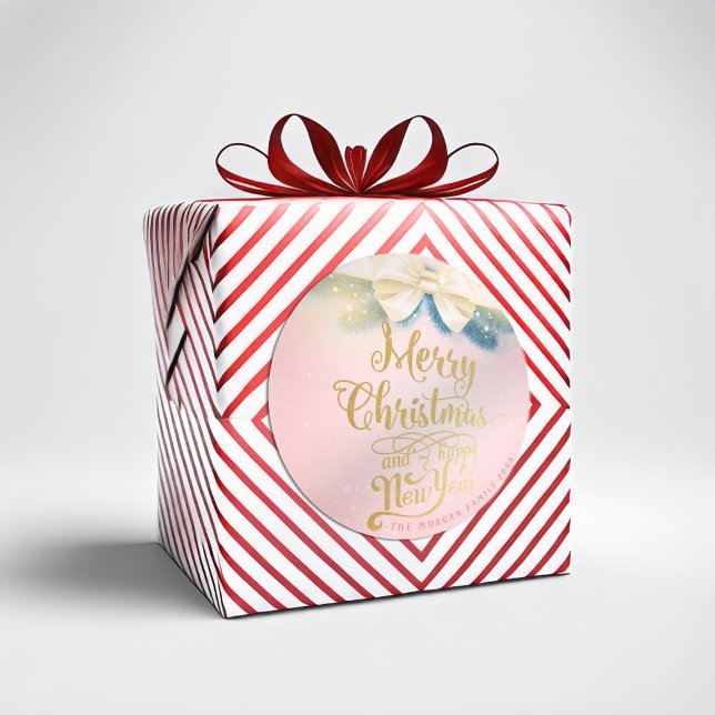 Adesivo Saudação do Feliz ano novo de Natal da Faixa Doura (Criador carregado)