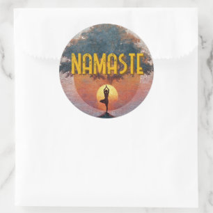 Adesivo Saudação Solar Yoga Namaste Árvore da Vida