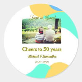 Adesivo saudações aos 50 anos de aniversário de casamento 