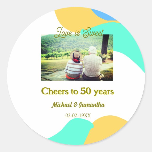 Adesivo saudações aos 50 anos de aniversário de casamento  (Frente)