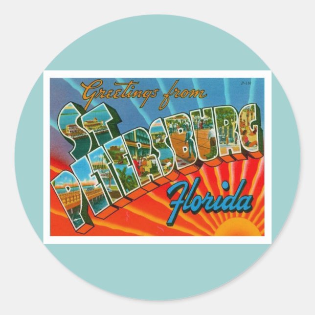 Adesivo Saudações Da Rua Petersburg Flórida (Frente)