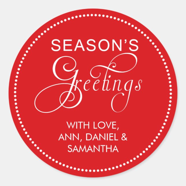 Adesivo Saudações da Temporada com Nome Personalizável e C (Frente)