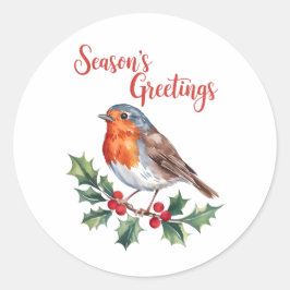 Adesivo Saudações da temporada de Robin alegre