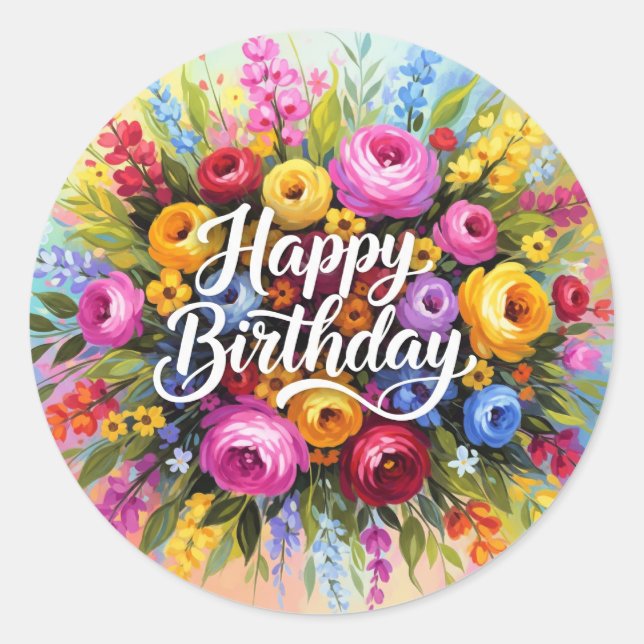 Adesivo Saudações de Aniversário Feliz (Frente)