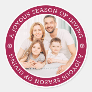 Adesivo Saudações de Joyous Season Foto personalizada