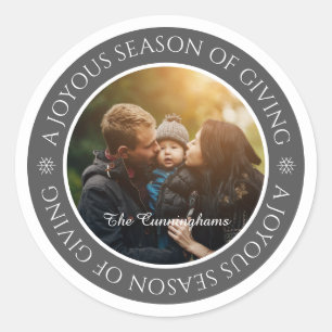 Adesivo Saudações Joyeous Season   Foto personalizada da f