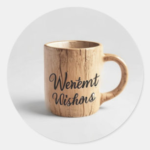 Adesivo Saudações Mais Quentes: Caneca de Oficina de Madei