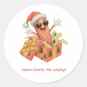 Adesivo saúdam o Natal com salame!
