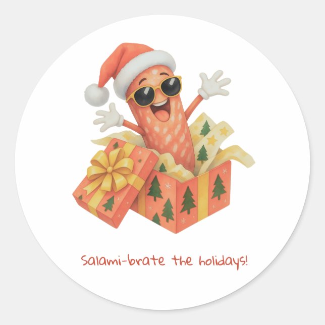 Adesivo saúdam o Natal com salame! (Frente)