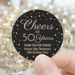 Adesivo Saúde a qualquer ano Festa de aniversário preto
