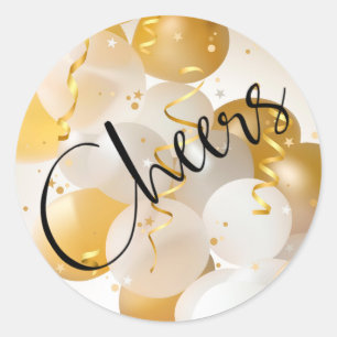 Adesivo Saúde Balões Dourados e Brancos