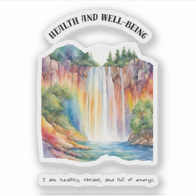 Adesivo Saúde e Bem-Estar Afirmação Positiva (Frente)