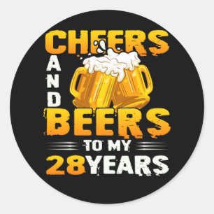 Adesivo Saúde E Cerveja Aos Meus 28 Anos 28 Aniversário 