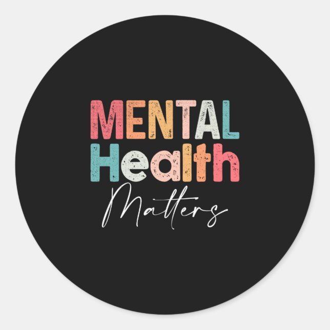 Adesivo Saúde mental acabe com o estigma saúde mental (Frente)