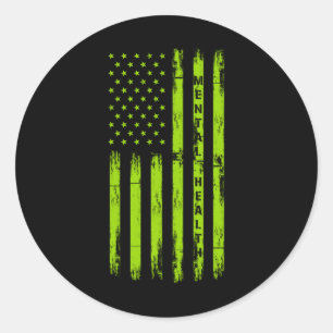 Adesivo Saúde Mental Consciência Americana Bandeira Milita