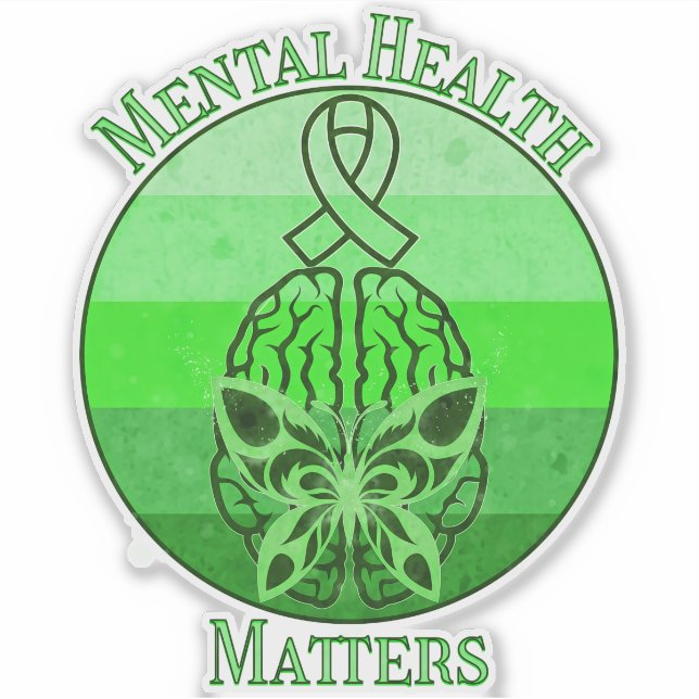 Adesivo Saúde Mental Consciência Saúde Mental Retro Sunset (Frente)