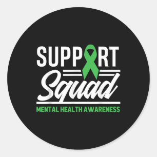 Adesivo Saúde Mental do Guerreiro Suporta Saúde Mental Esq