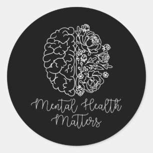 Adesivo Saúde Mental É Consciência Da Doença Cerebral Huma