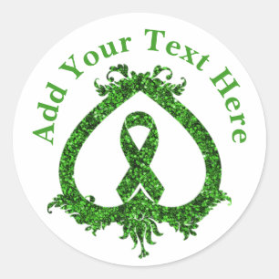 Adesivo Saúde Mental e Consciência do Cancer em Fita Verde